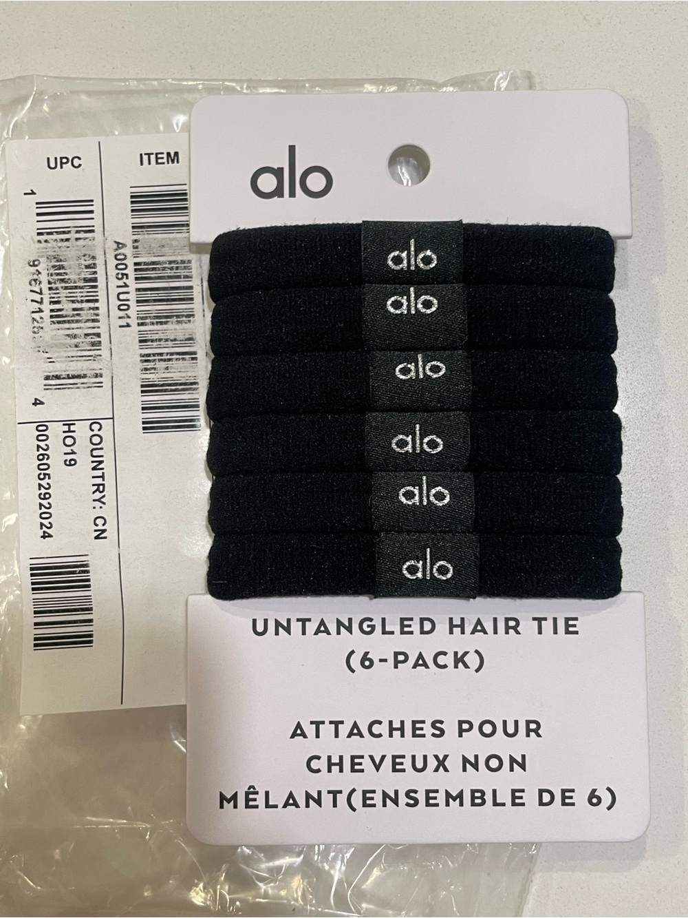 ALO Yoga Black Hair Ties - 6 Pack